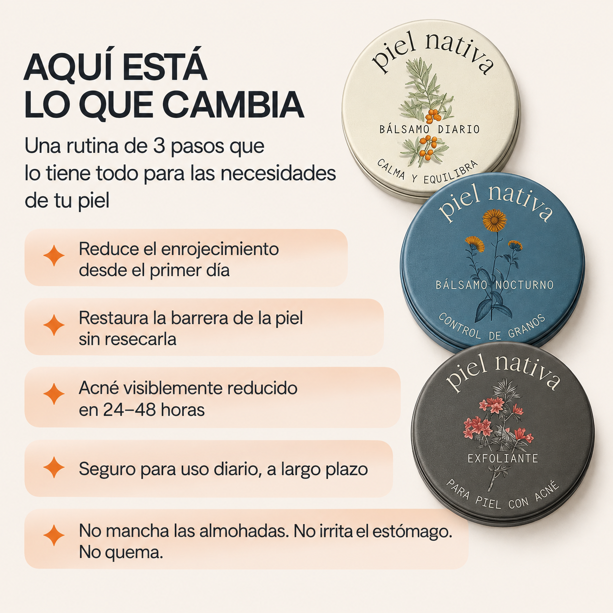 Piel Nativa — El sistema natural para piel con acné